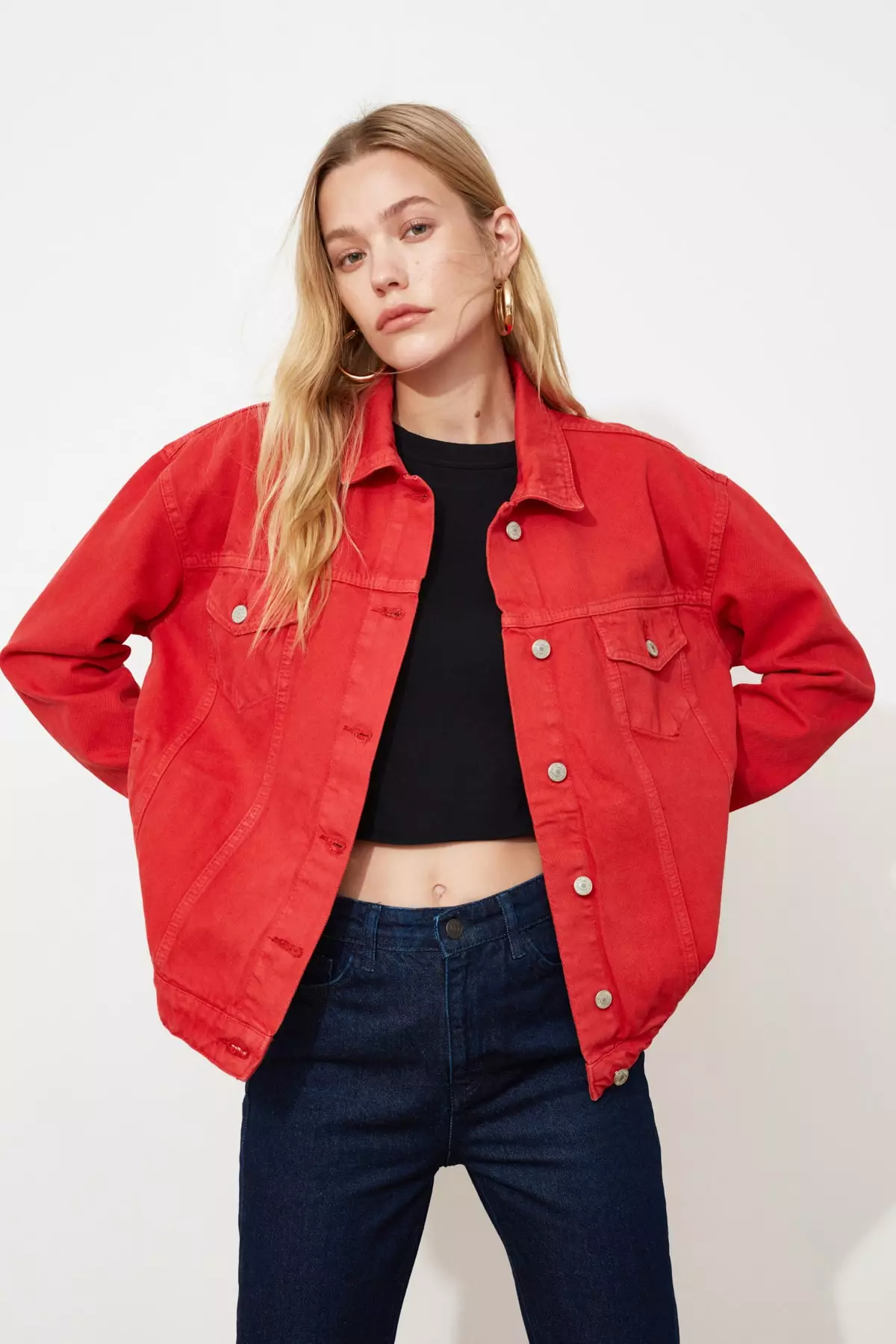 Next red denim on sale jacket