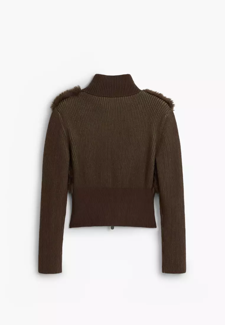 KNIT SWEATER WITH FUR