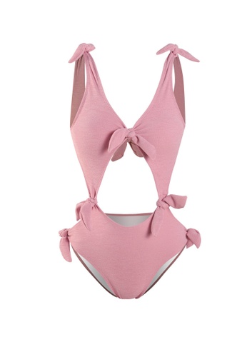 ZITIQUE pink Zitique New Arrival Beachwear Bikini Swimdress Swimsuit With Padded Cup 91D2EUS2FB9188GS_1