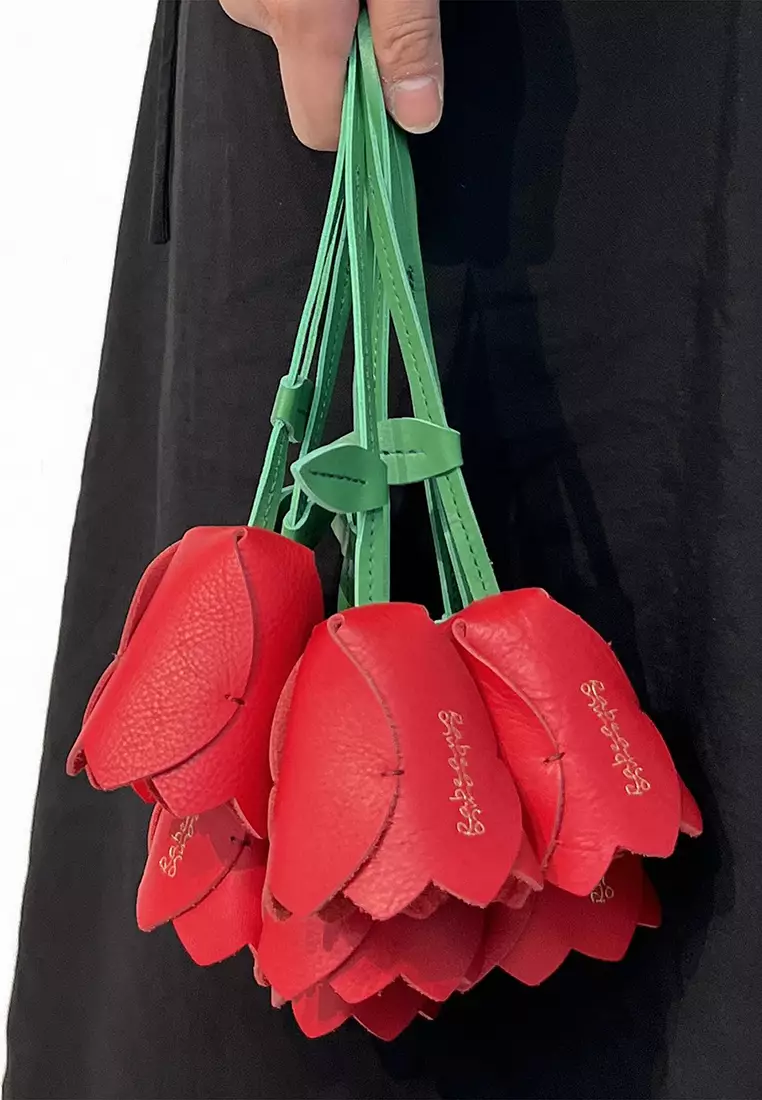 [Online Exclusive] Flower Key-ring Bag Charm - Tulip Red
