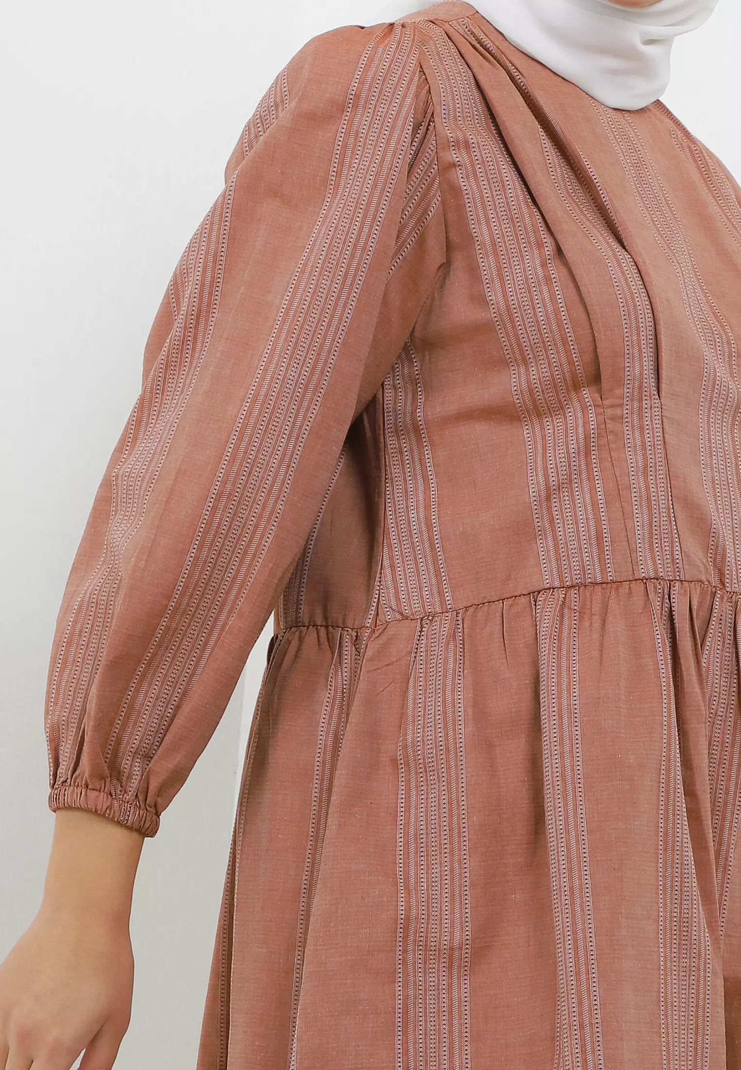 MFMW Berdine Tunik Brown Motif Salur