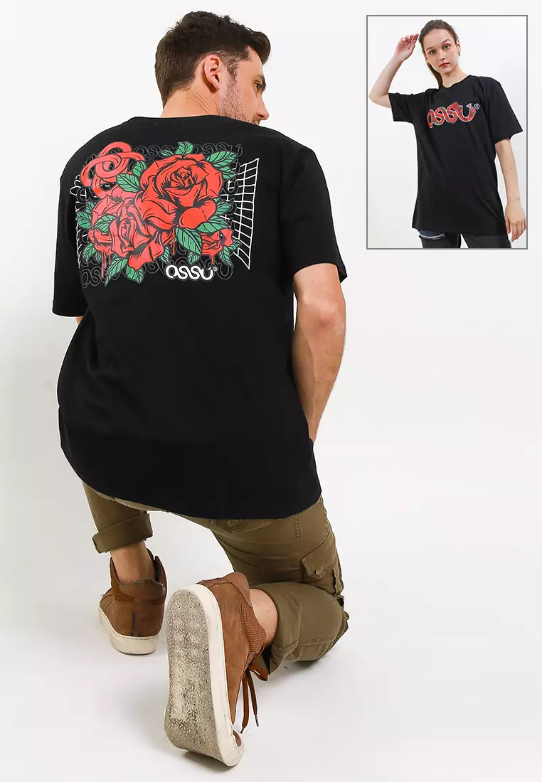 Ossu Rose Black Tshirt