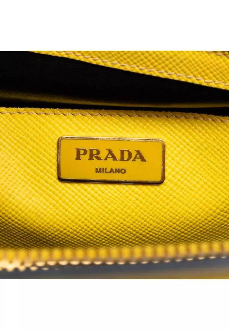 Pre-Loved Prada Studded Saffiano Cuir Promenade Satchel