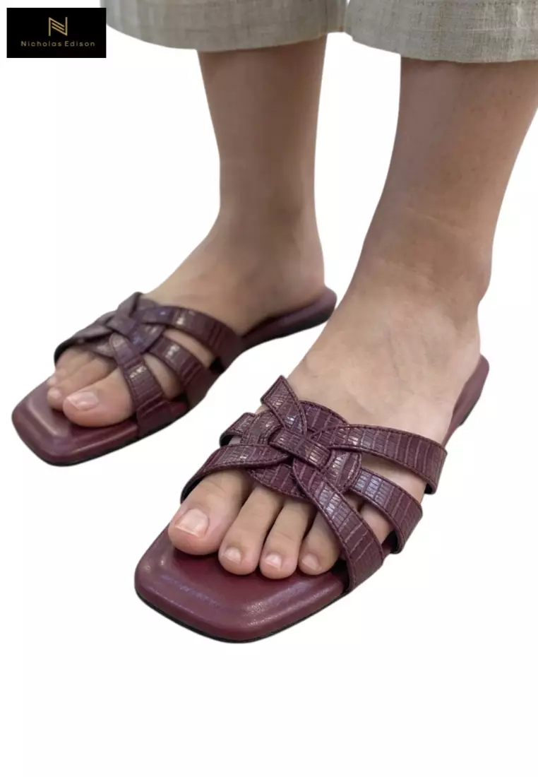 Nicholas Edison Sandal Costa Maroon