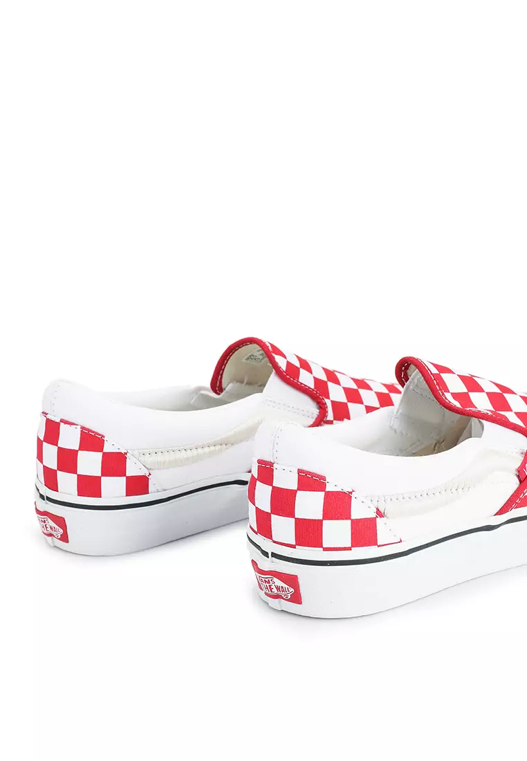 Red checker clearance slip on vans