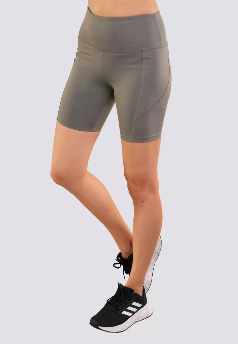 Monochrome Punch High Waist Long Cycling Shorts Activewear for Women