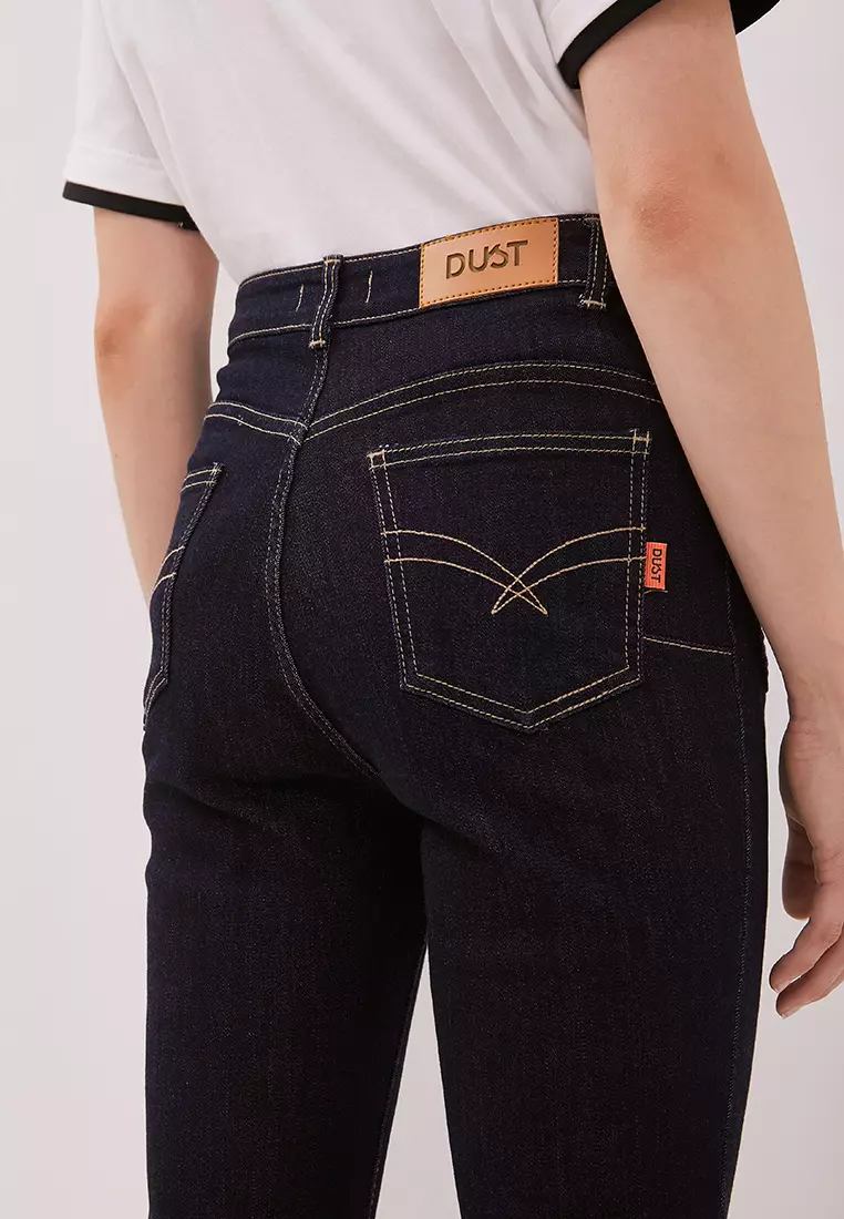 DUST Celana Bell Bottom Denim Laluna Dark Blue (D.3835)