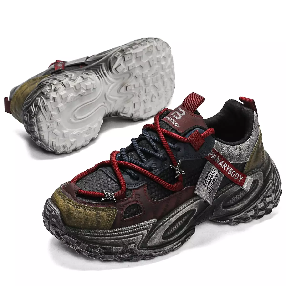 LURAD Sneakers Pria Hak Tebal Non Slip Anti Licin Unik QNK805