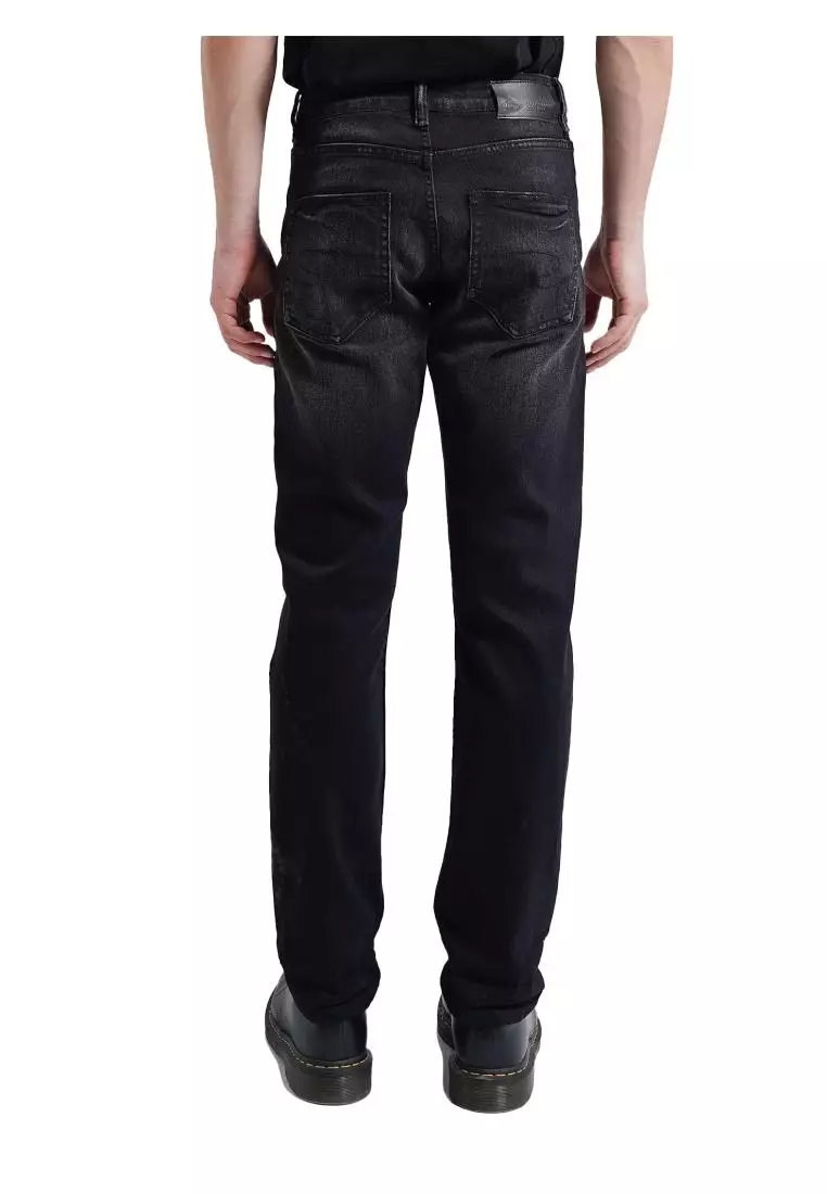 Lee Cooper Tapered Fit Jeans Arthur Worn Black Midnight