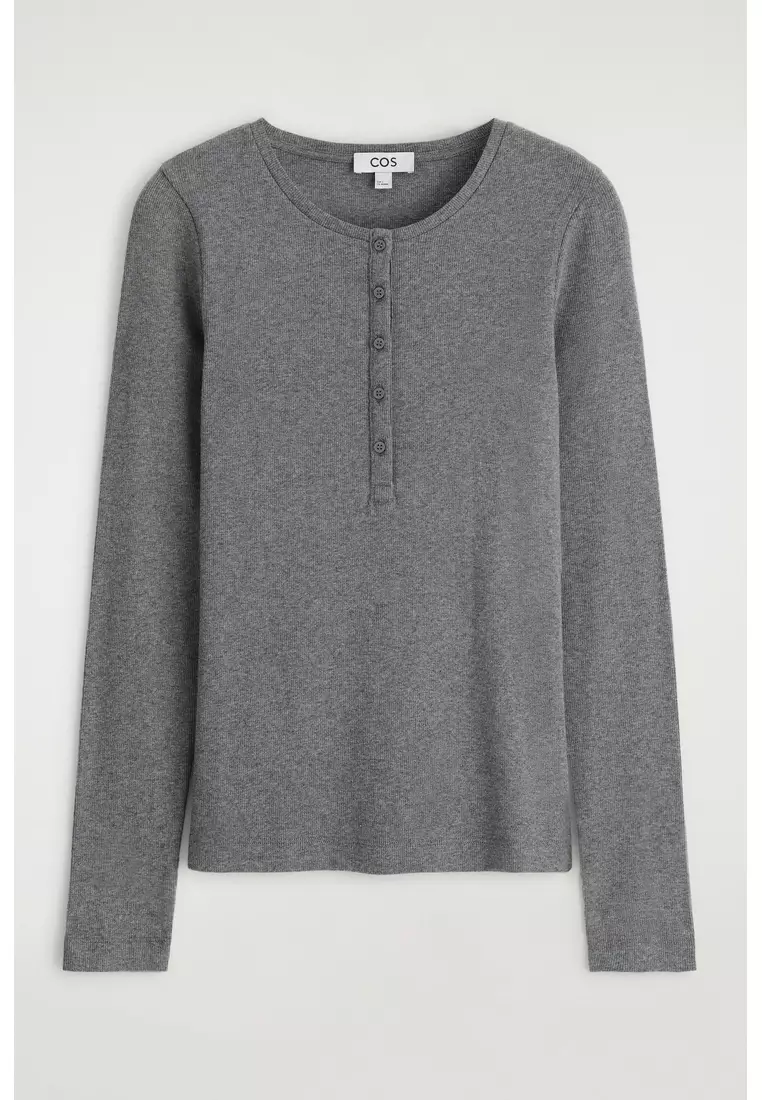 LONG-SLEEVED HENLEY TOP