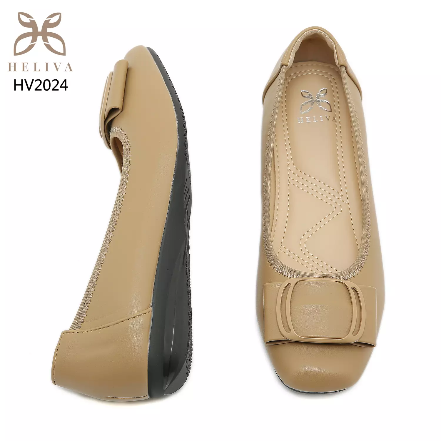 Heliva Hebe Loafer Slip On Shoes Square Toe Sol 2cm HV2024