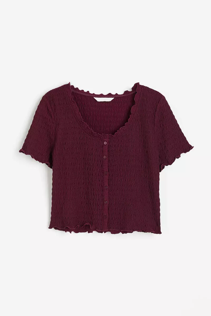 Buy H&M Crinkled button-front top 2024 Online | ZALORA Philippines