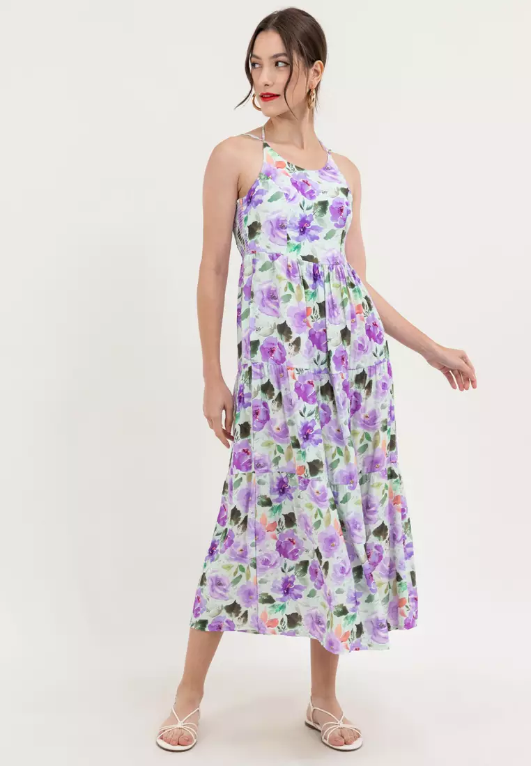 Lara Tie Back Tiered Dress