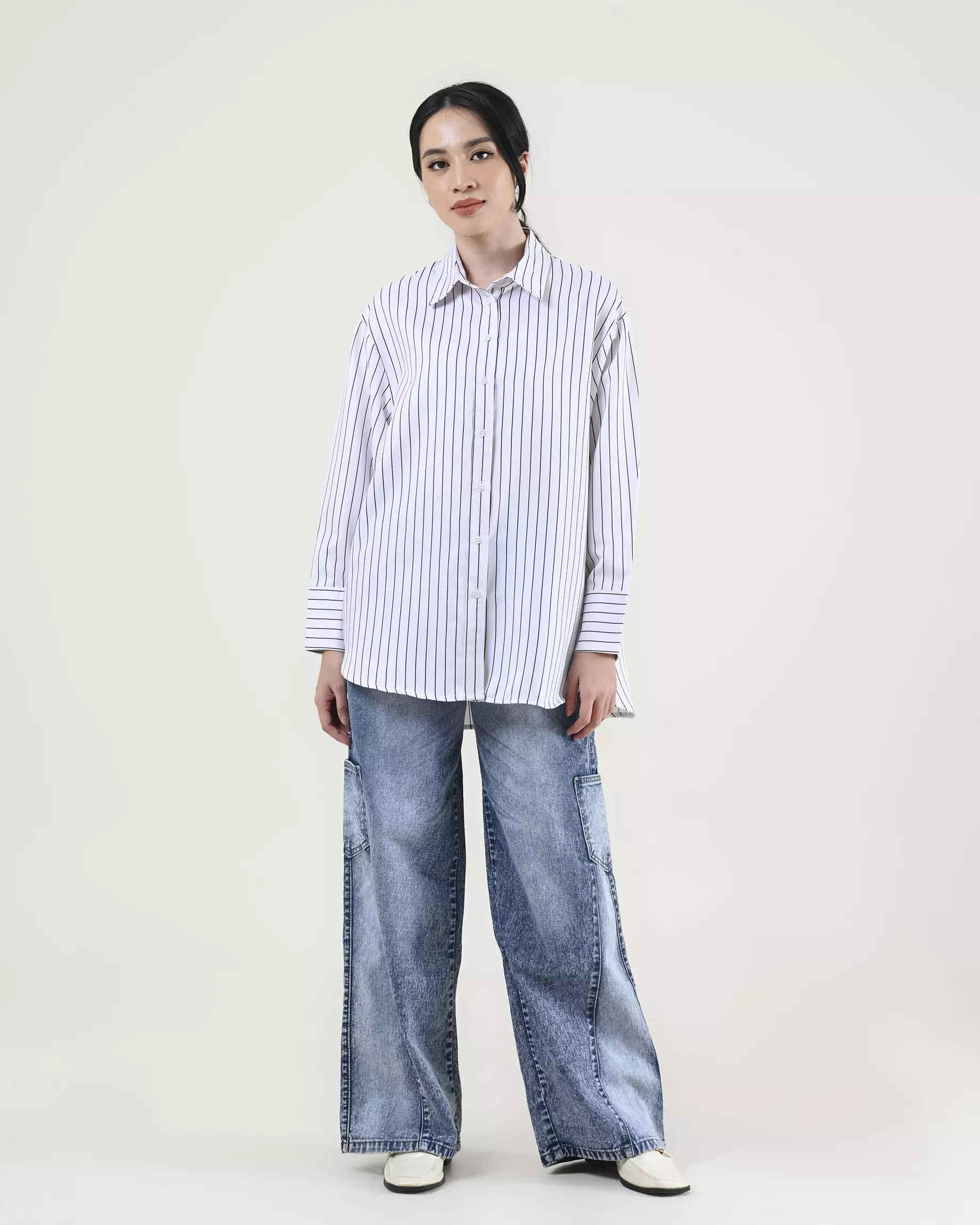 Geulis.id PIPER SHIRT - Stripesbrokenwhite