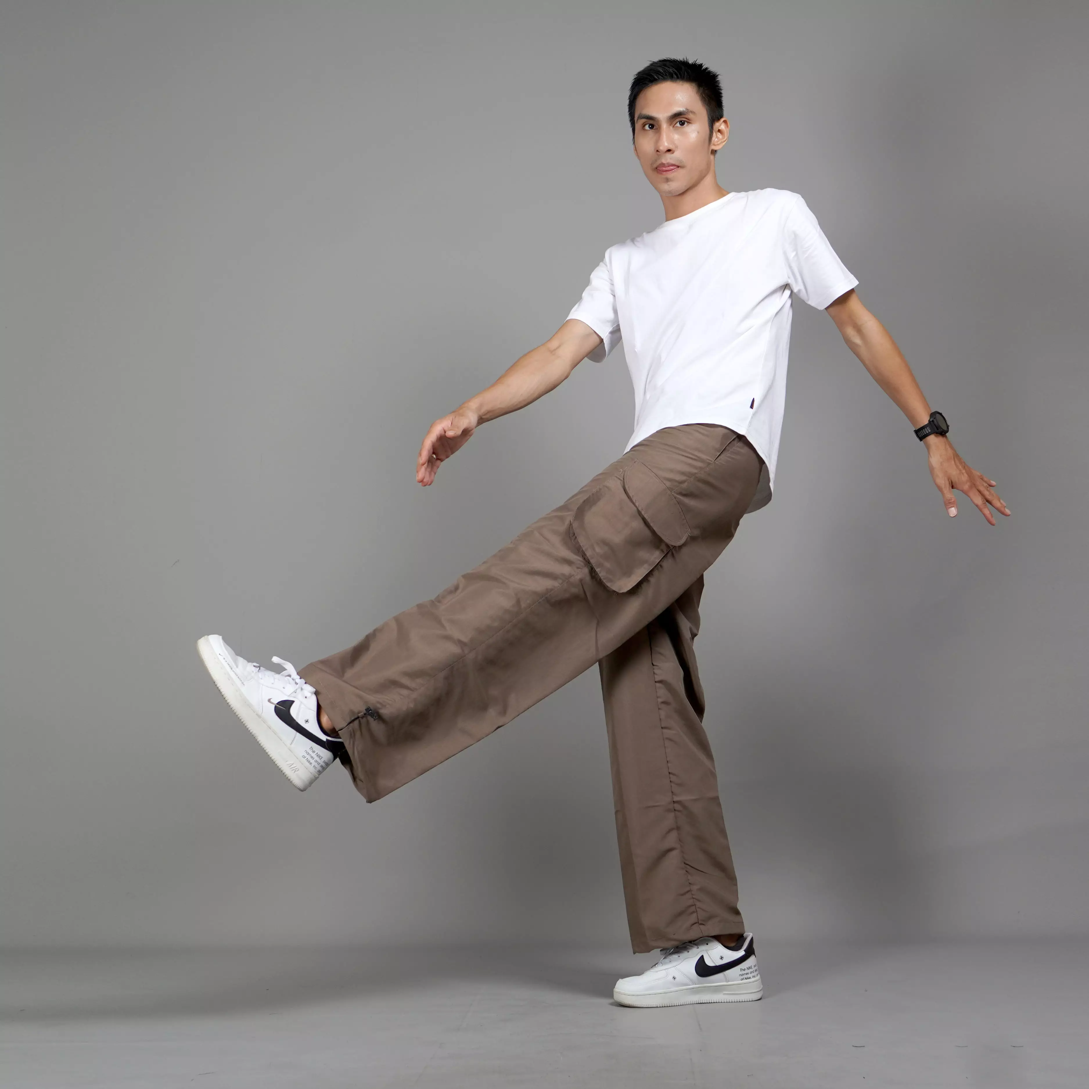 REAGAN Celana Panjang Cargo Pria Celana Panjang Pria Cargo Pants - BROWN