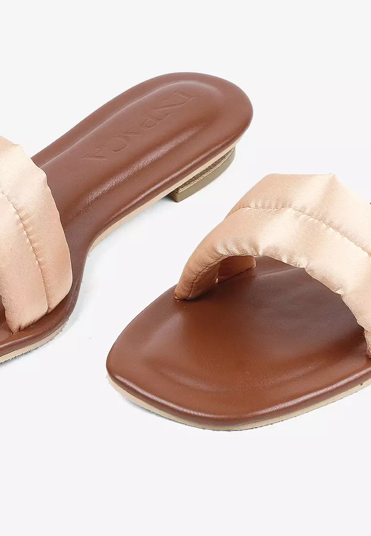 Puffy Slide Sandals Alba Caramel