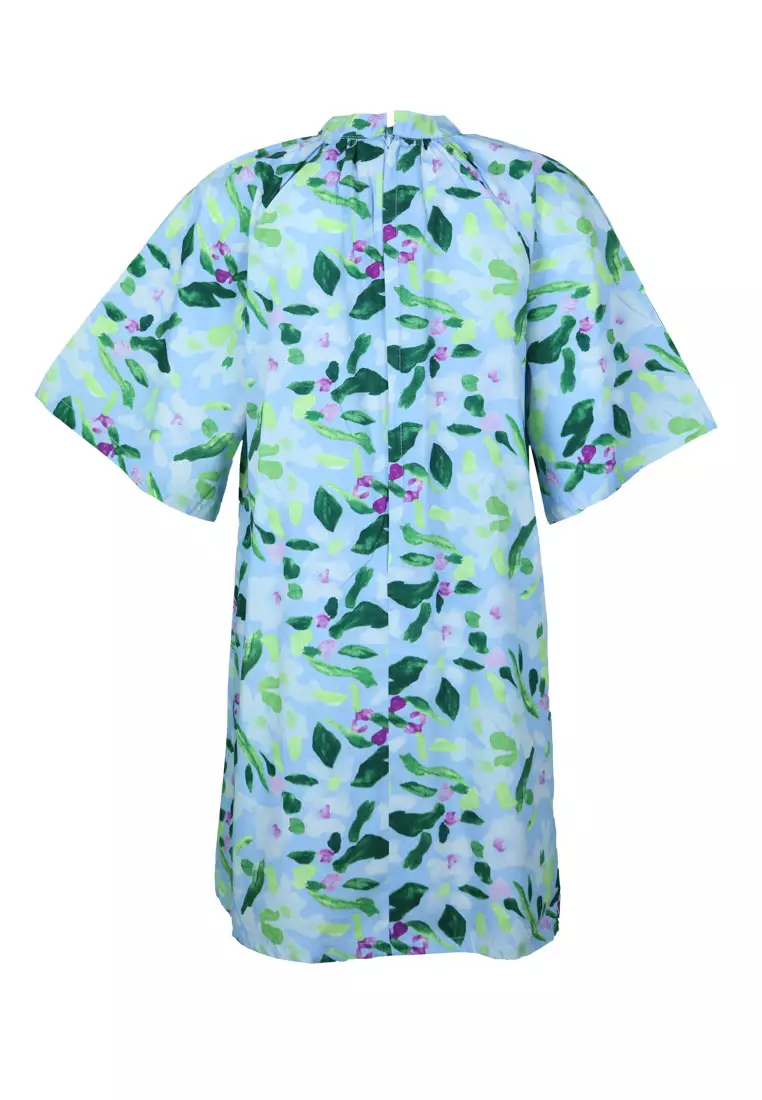 Pito Dito Girl Cyrano Dress Anak Multicolor Motif Daun - Size 4