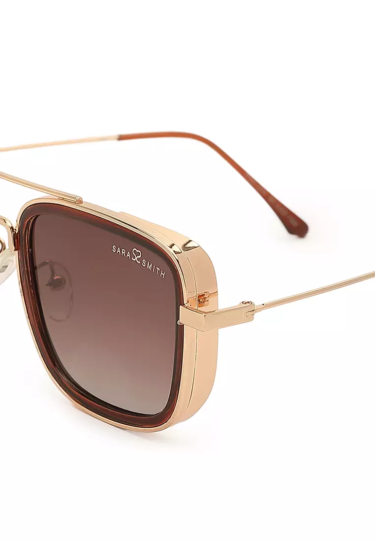 Unisex Polarized Square Sunglasses - Tea