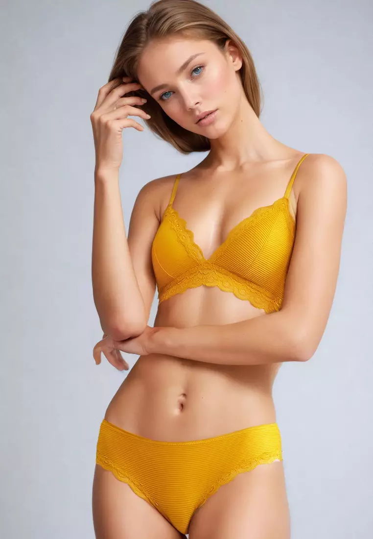 Dear Eve Lingerie Soloist mustard lace Bralette 2024, Buy Dear Eve  Lingerie Online