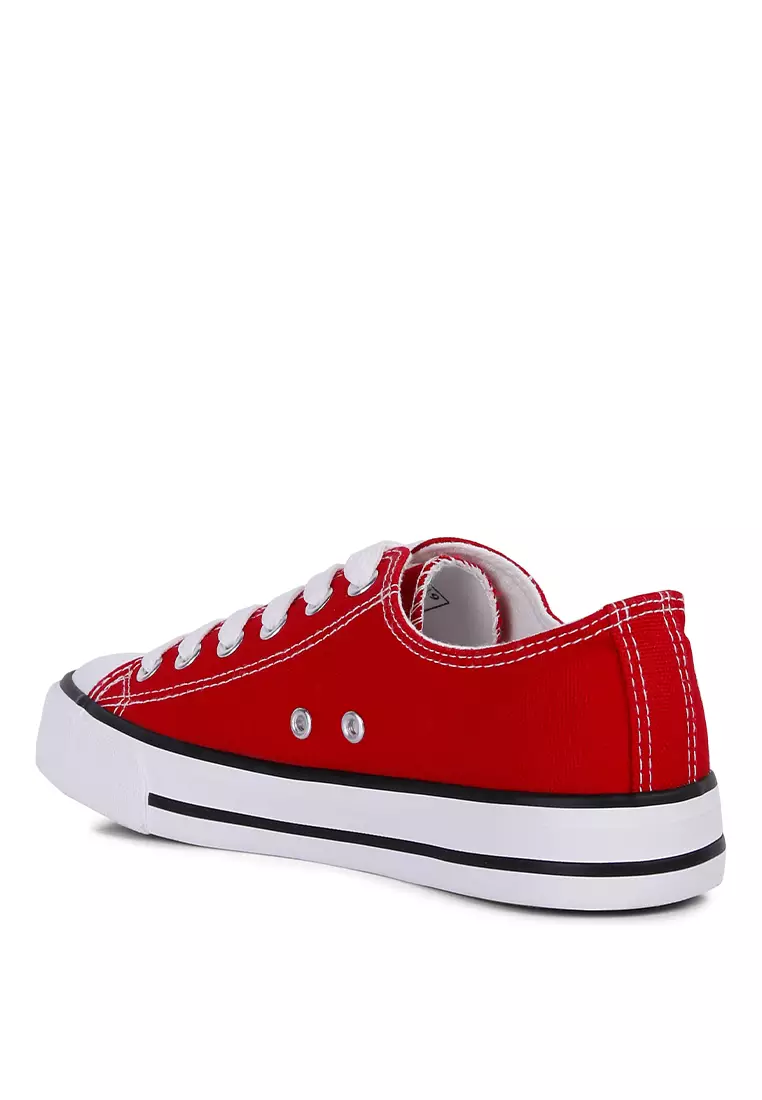 Red canvas sneakers sale