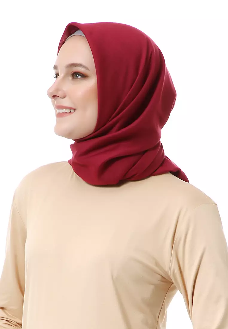 Vierra Jilbab Segiempat Paris Polos Premium Best Style - Maroon