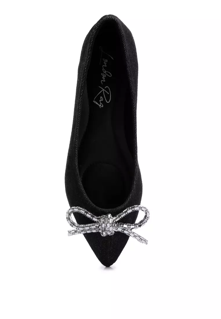 Black Bow Detail Ballet Flats