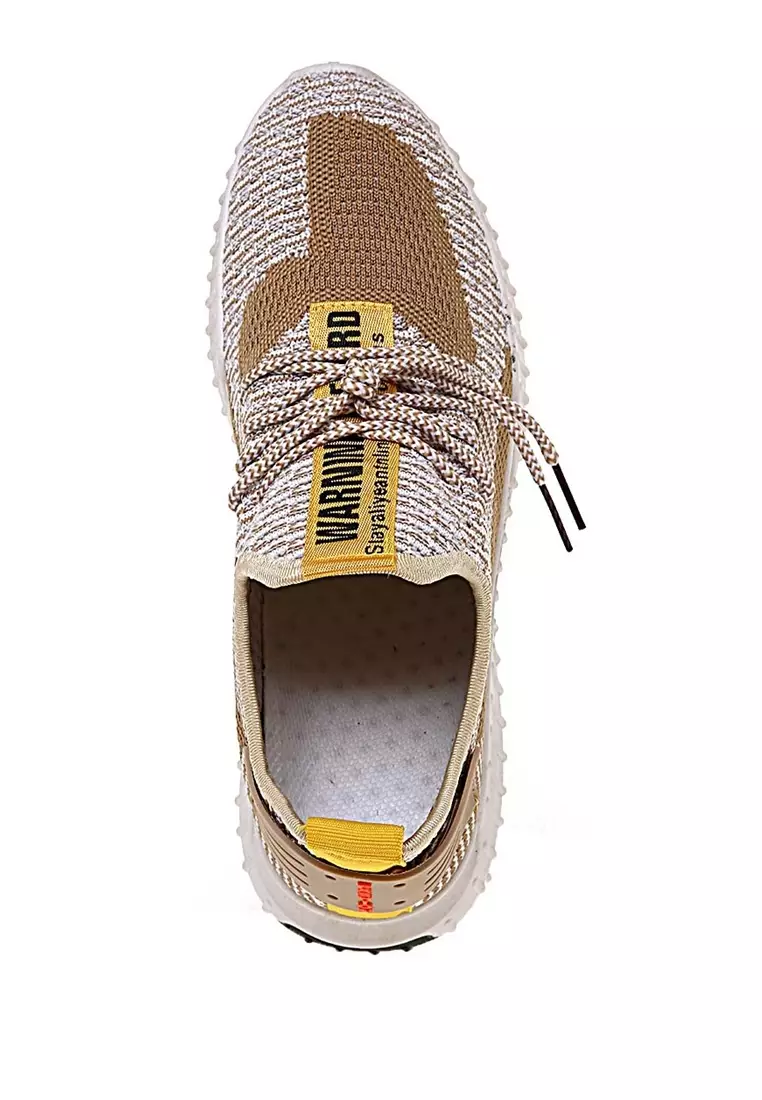 Chayton Sepatu Olahraga Pria Sneakers Casual Sport Shoes Material Flyknit Mesh ORIGINAL - Khaqi