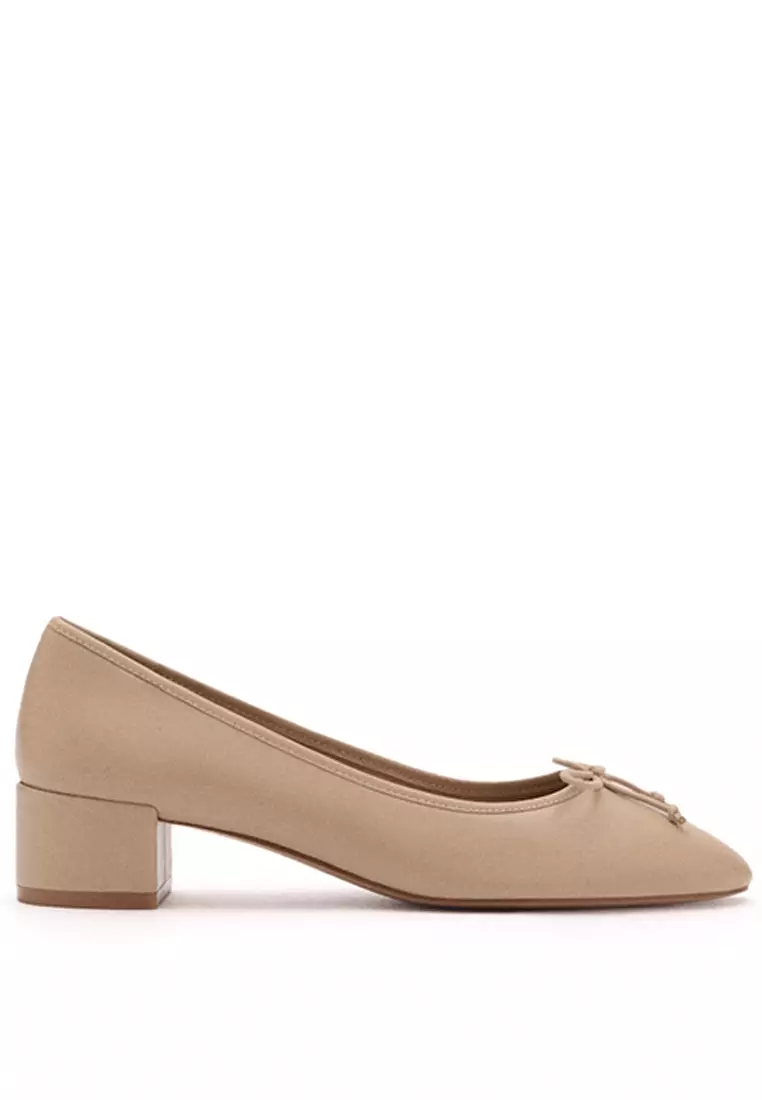 Discount on Mango  shoes - SKU: Heeled Ballet Flats with Leather Bow