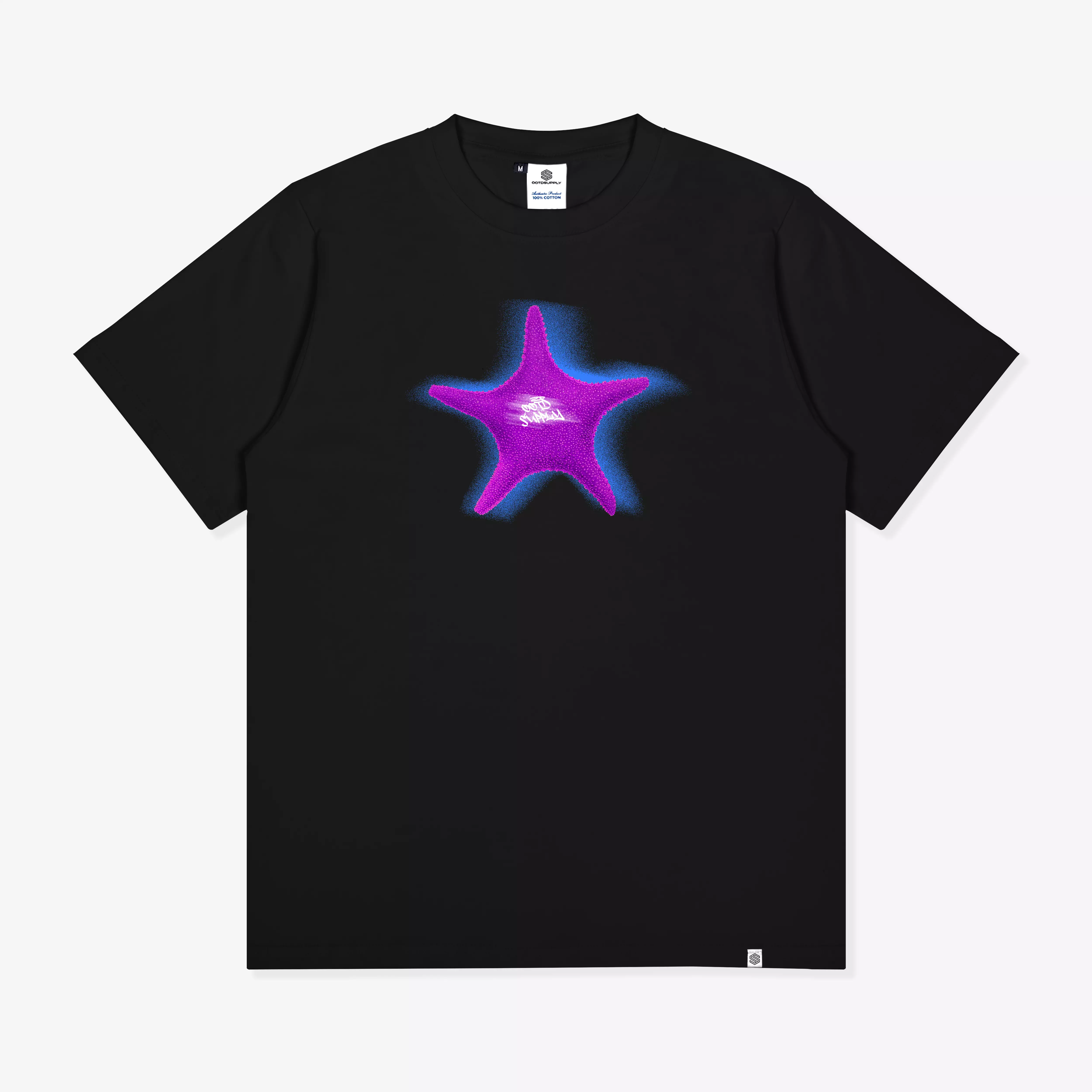 OOTDSUPPLY Reguler Tshirt 24s Starfish Black & Dark Grey Color | Kaos Pria & Wanita TS101