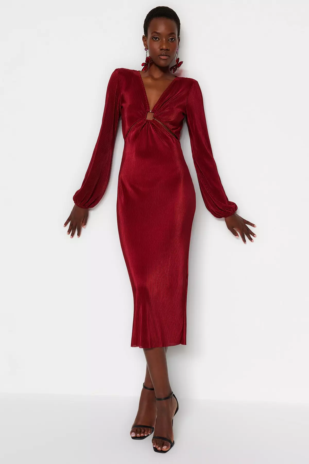 Red evening dress new arrivals midi