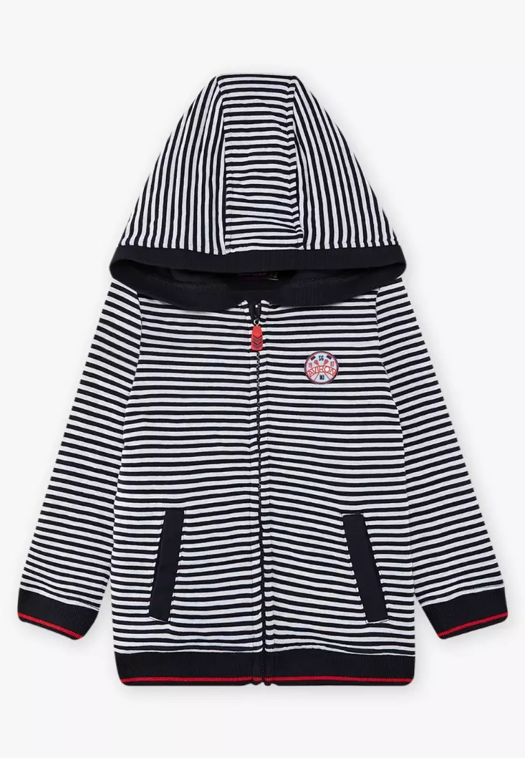 Buy Sergent Major Navy Blue Striped Hoodie 2024 Online ZALORA