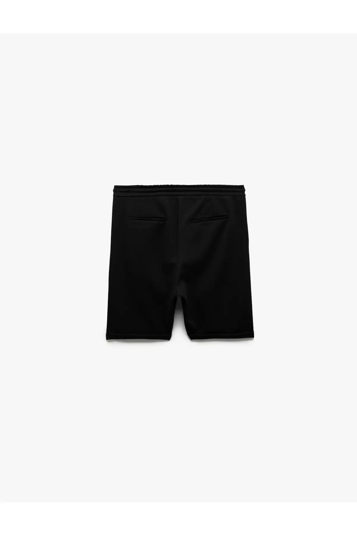 Bermuda Pique Fabric Pleated Waist Lace Up Shorts