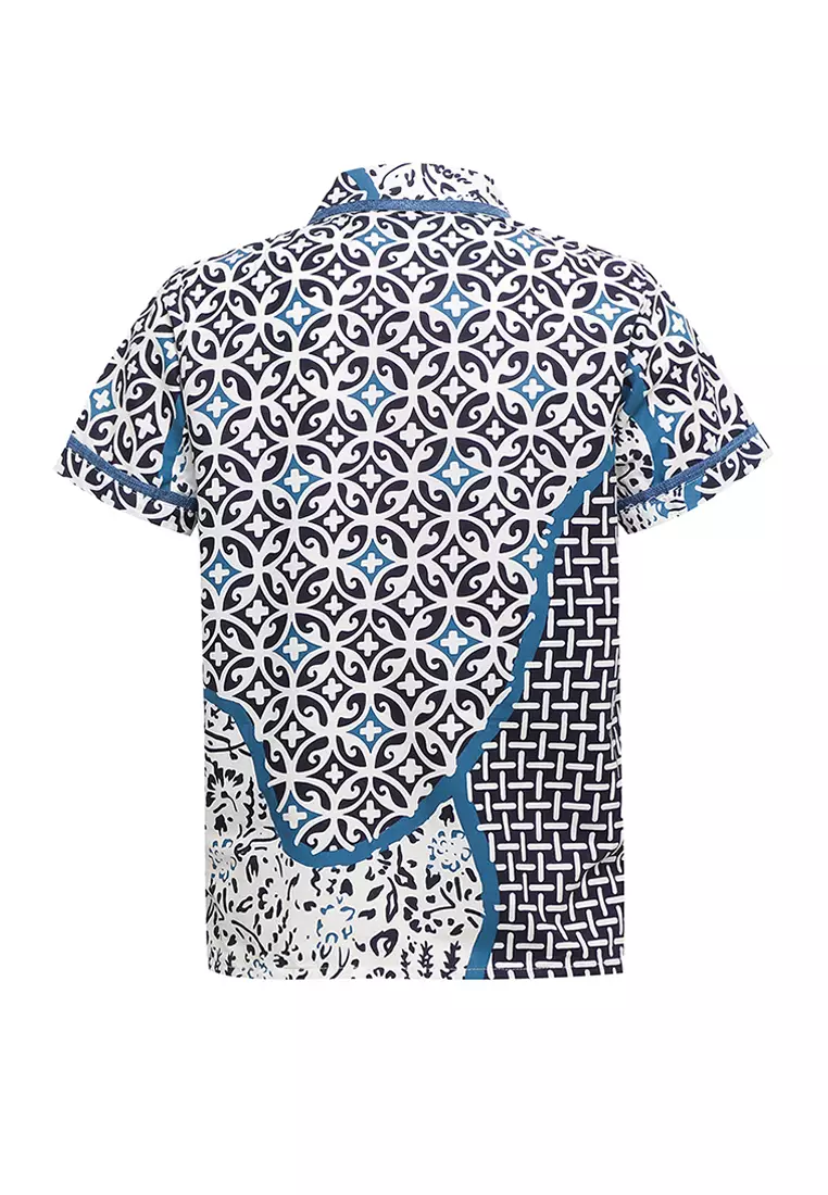 Hem Anak Batik Laki Laki Delilo White Lengan Pendek