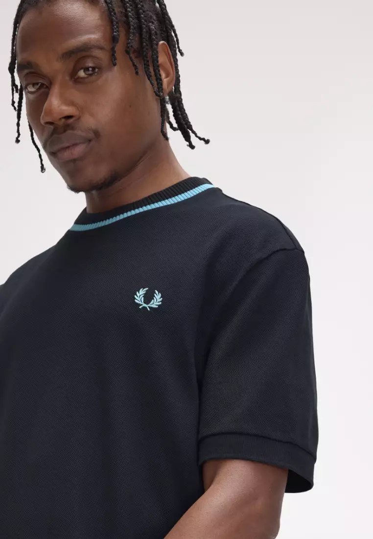 Buy Fred Perry Fred Perry M7 Crew Neck Pique T-Shirt (Navy