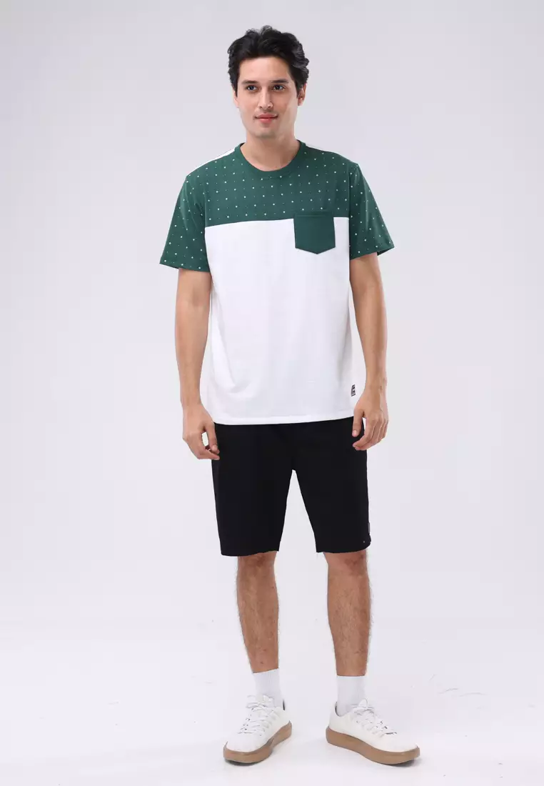 Round Neck Streaky Short Sleeves