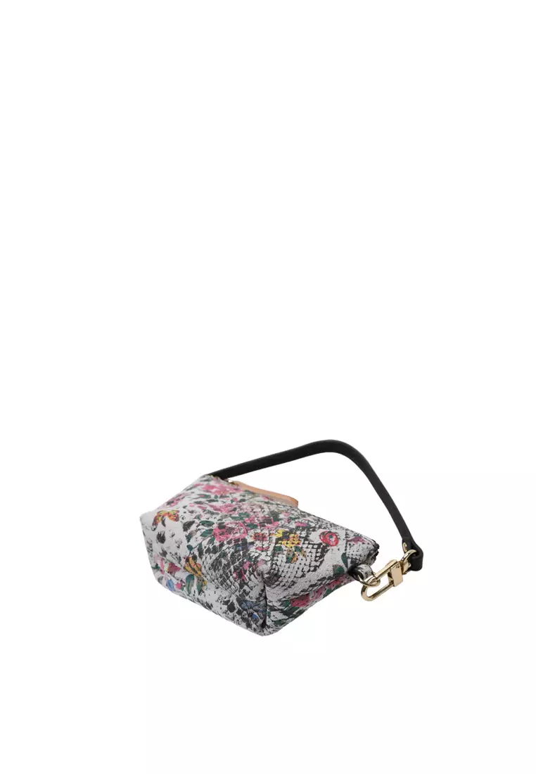 Mirror Zip Pouch - Snake Printed White