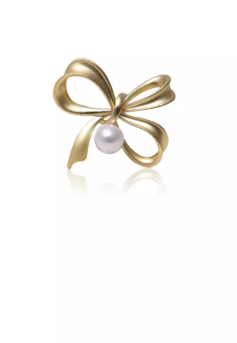 Gold outlet bow brooch