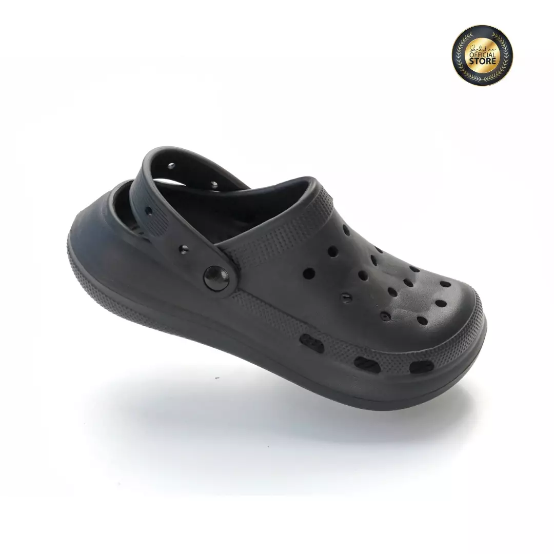 ZANDILAC - SANDAL WANITA DEWASA CH230090WD - HITAM full karet