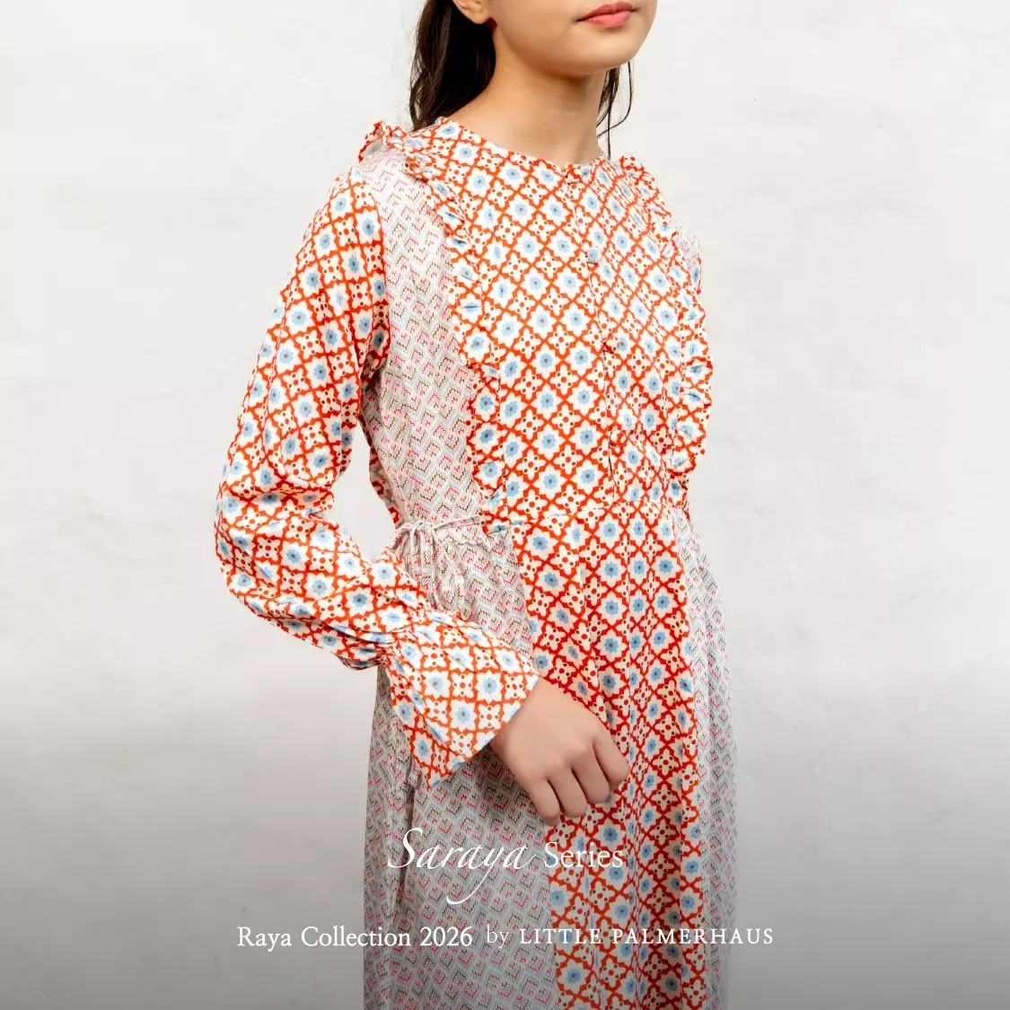 Little Palmerhaus - Baju Lebaran 2026 - Saraya Teen Girl Gamis (Baju Gamis Anak Perempuan Usia 6-14 Tahun) Brick Red