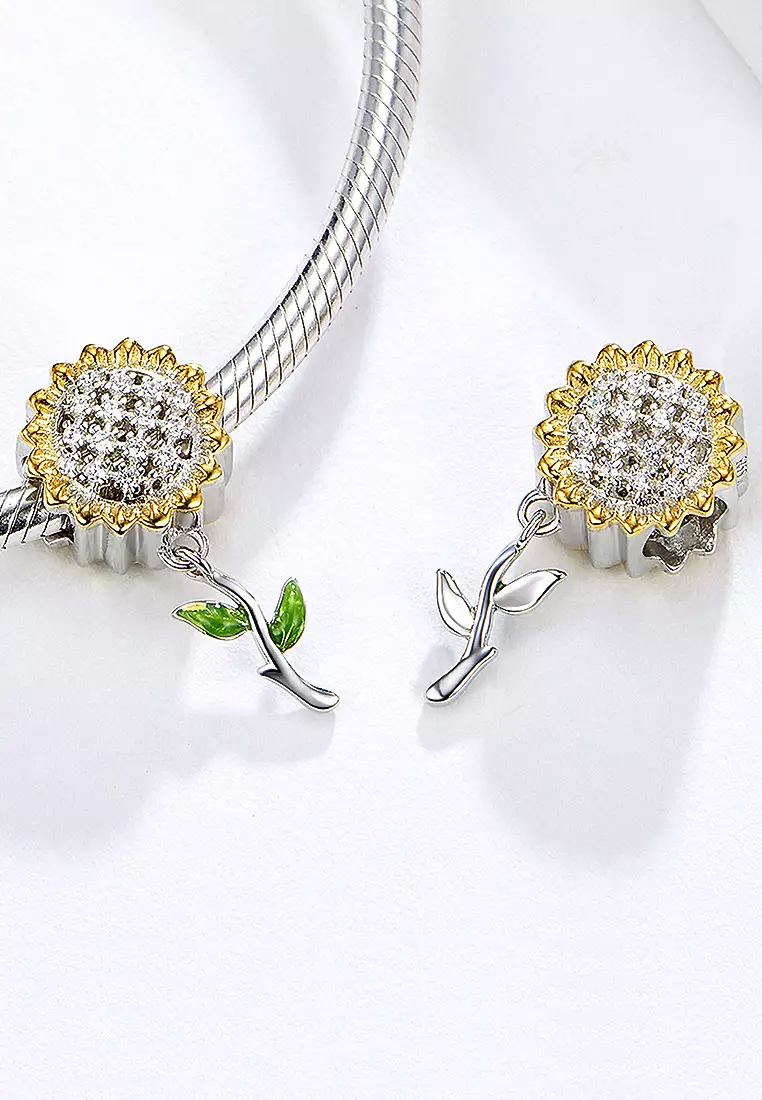 Sterling silver sunflower charm store