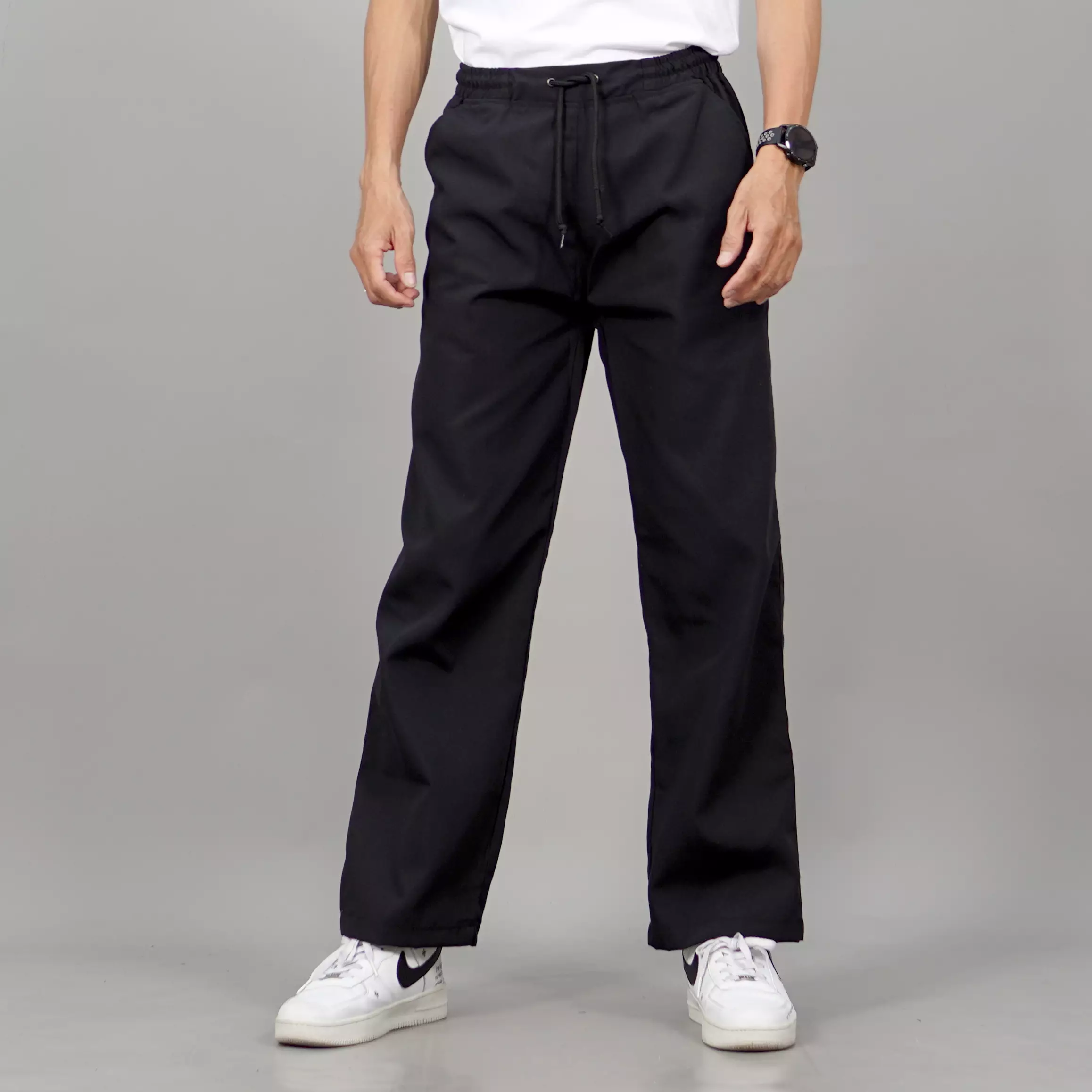SAM Celana Pria Panjang Celana Loose Pants Pria Baggy Pants - HITAM