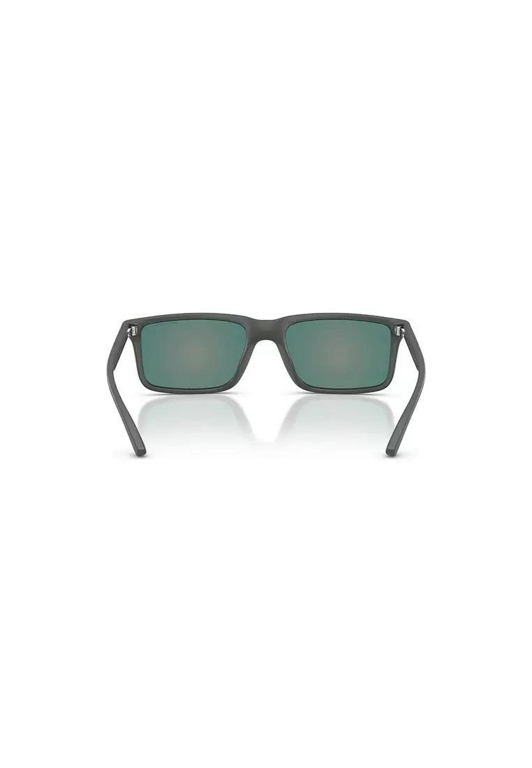 Men's Rectangle Frame Grey Injected Sunglasses - AX4157SU