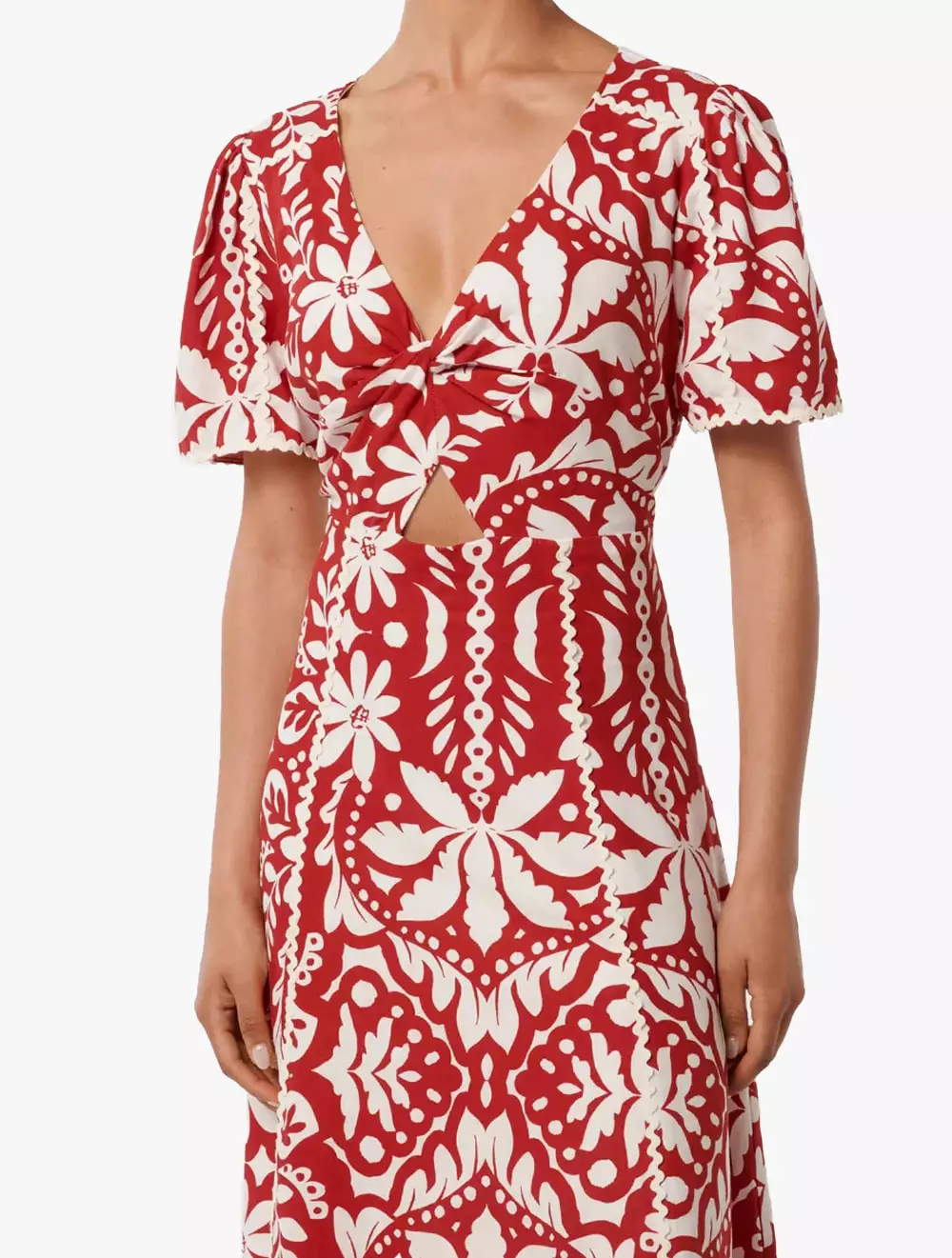Marbella Petite Printed Trim Midi Dress