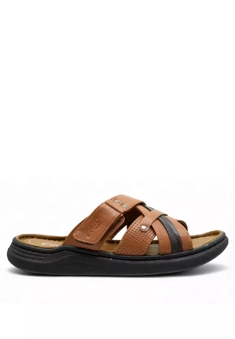 Discount on Louis Cuppers  shoes - SKU: Louis Cuppers Men Slip On Faux Leather Classic Casual Sandals - 250141251