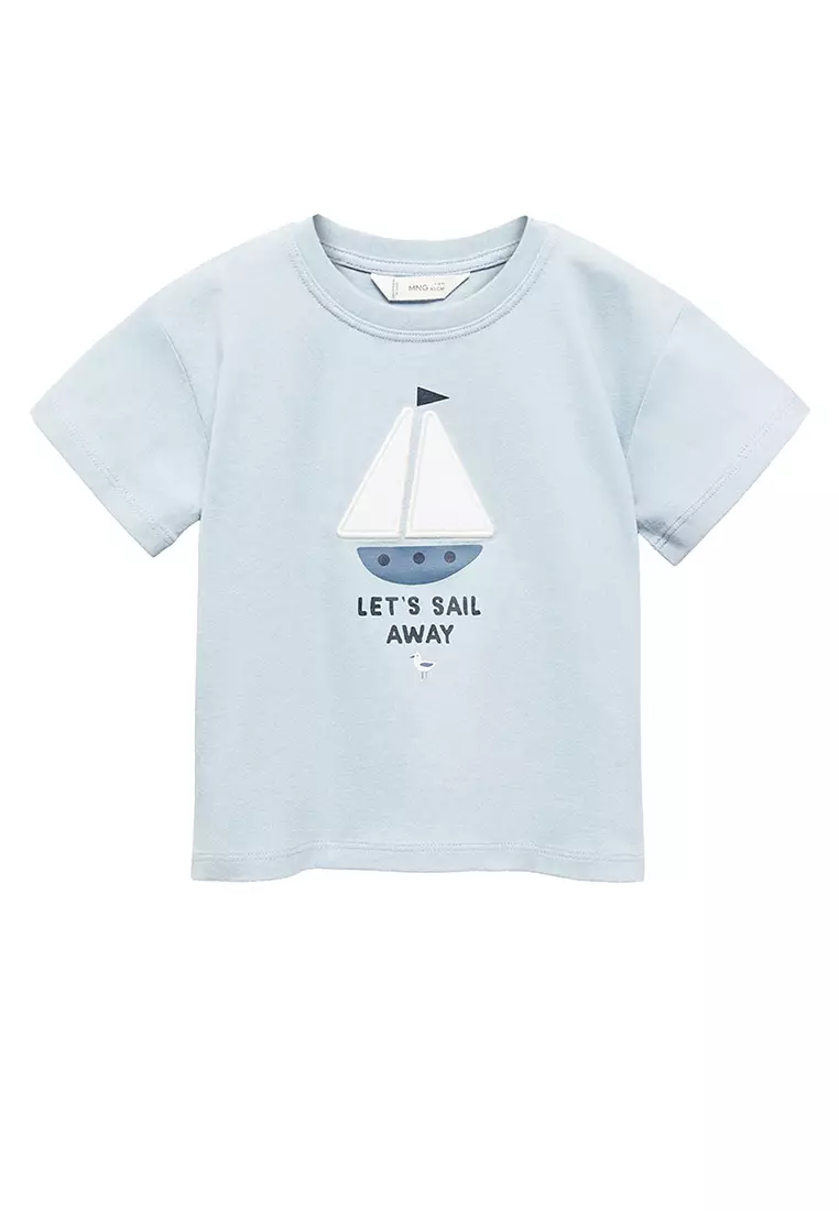 Sail Boat Cotton Short Sleeve Baby Tee