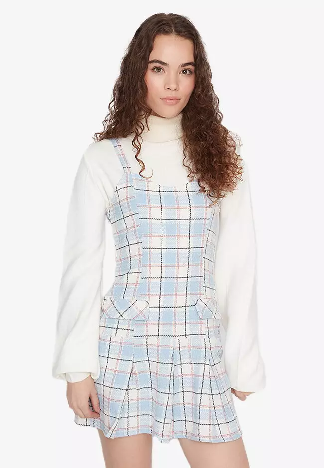 Trendyol Plaid Pinafore Dress 2024, Buy Trendyol Online