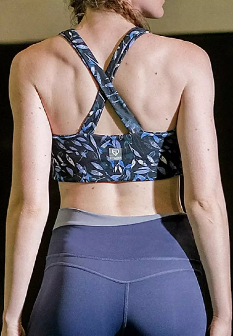 Fitwear - Sportbra Olahraga Wanita ANASTASIA [CROSS PLAIN] - ABST LEAVES