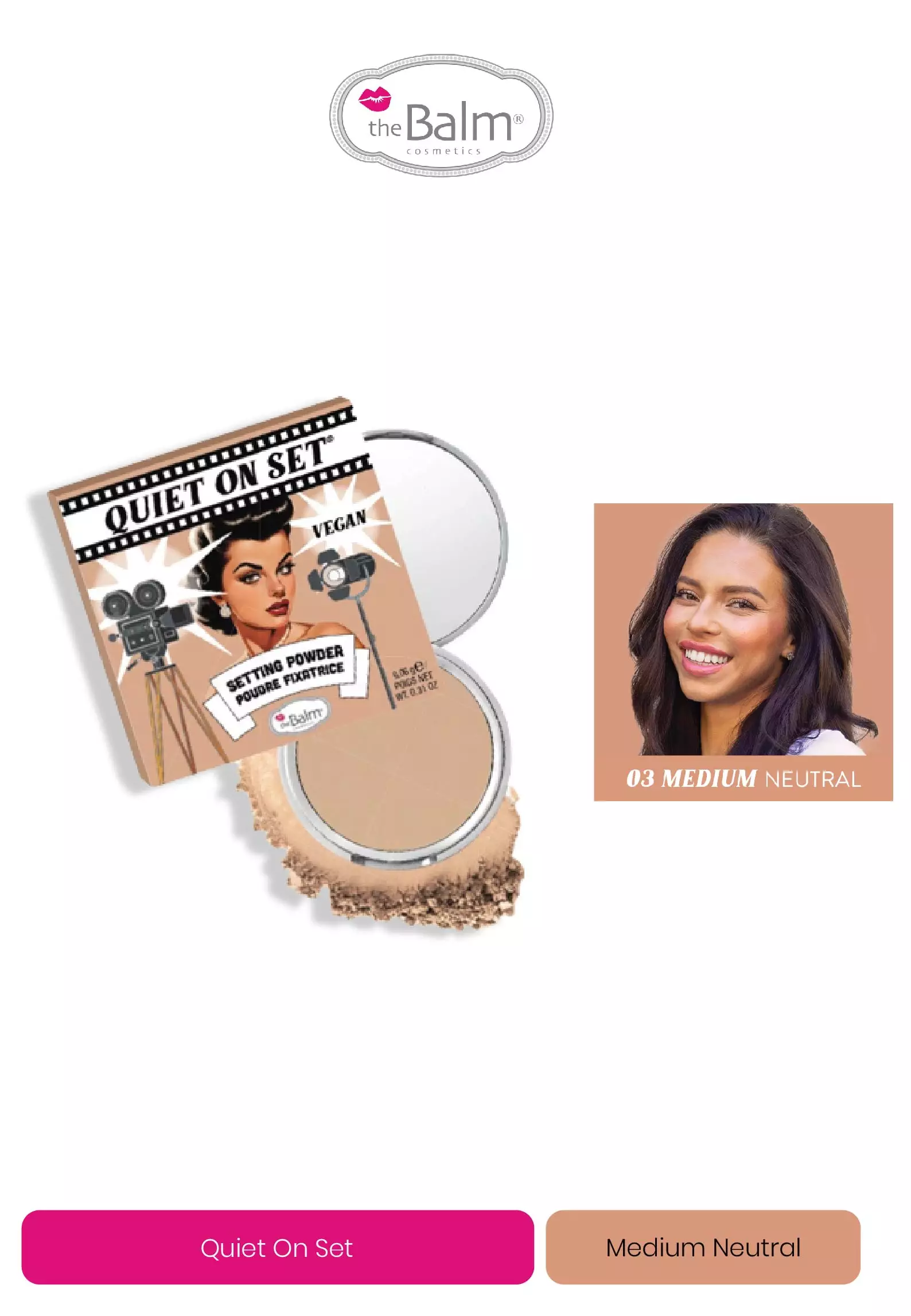 theBalm Quiet On Set Setting Powder - 03 Medium Neutral