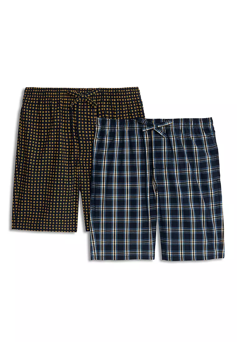 2pk Pure Cotton Checked Pyjama Bottoms