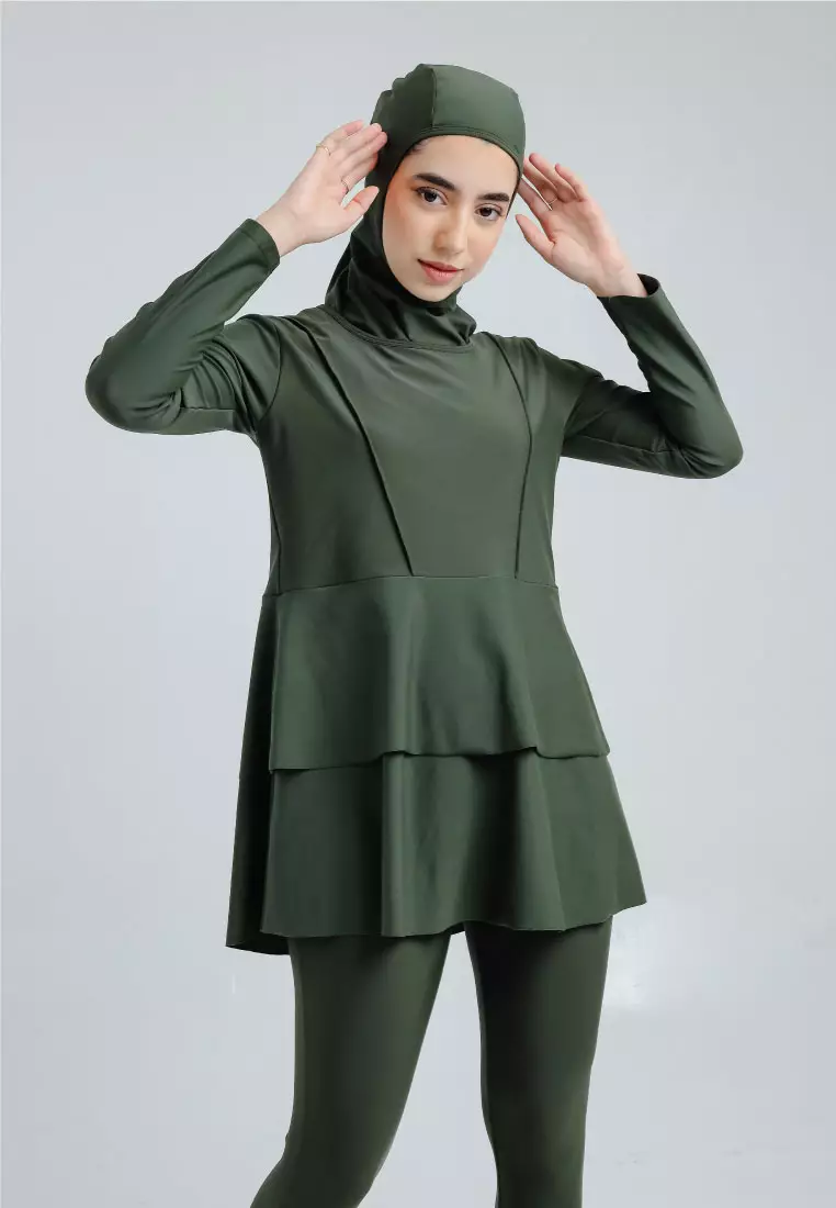 Layla Burqini Two Pieces Women, Baju Renang Muslim Wanita - Cypress